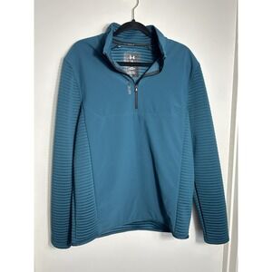 Under Armour Golf Storm Evolution‎ Daytona Half Zip Pullover Teal Blue Mens LG